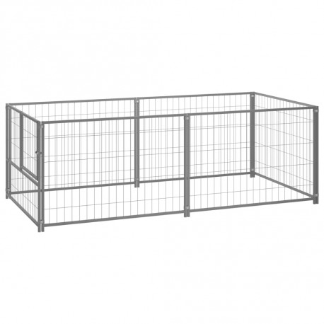 stradeXL Dog Kennel Silver...