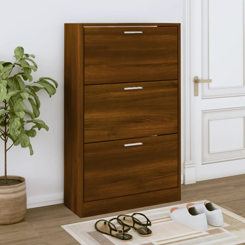 stradeXL Shoe Cabinet Brown...