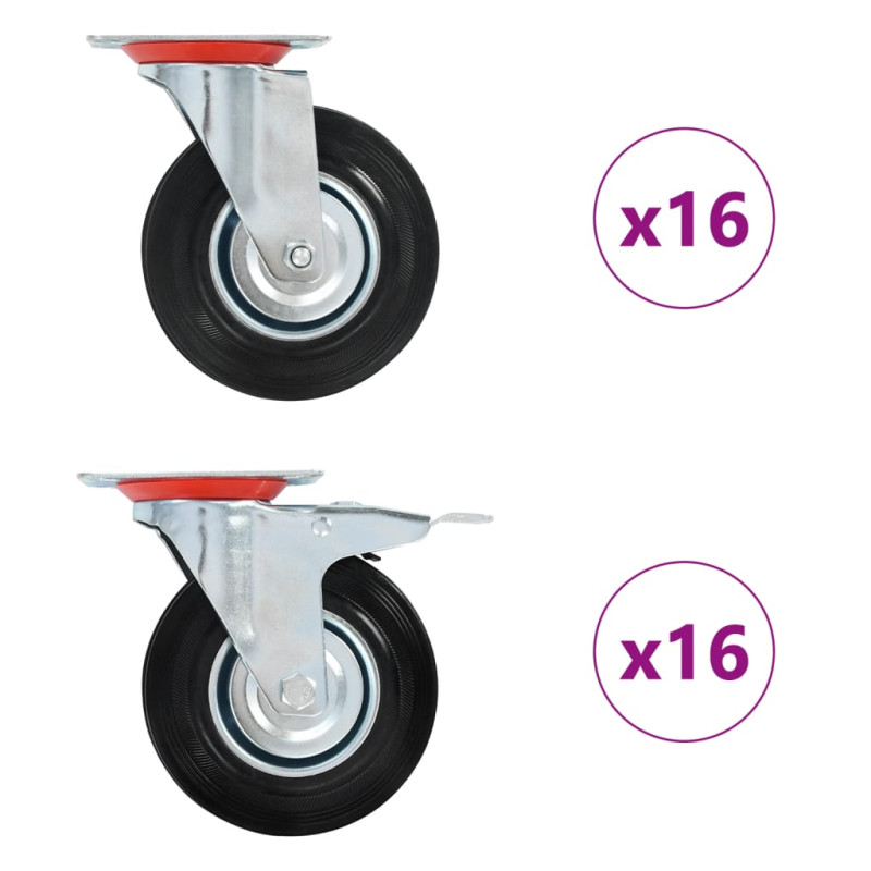 stradeXL 32 Stk. Lenkrollen...