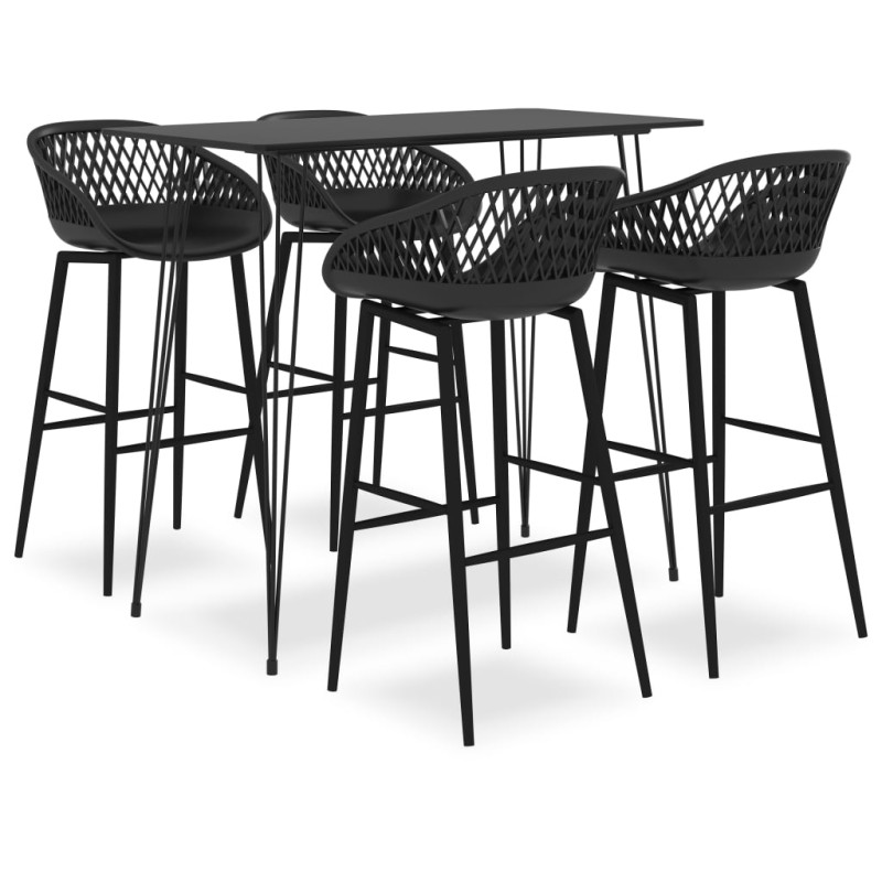 stradeXL 5 Piece Bar Set Black