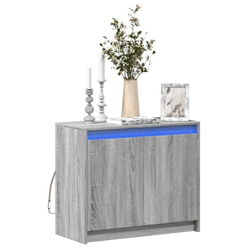 stradeXL LED-Sideboard Grau...