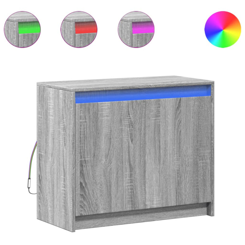 stradeXL LED-Sideboard Grau...