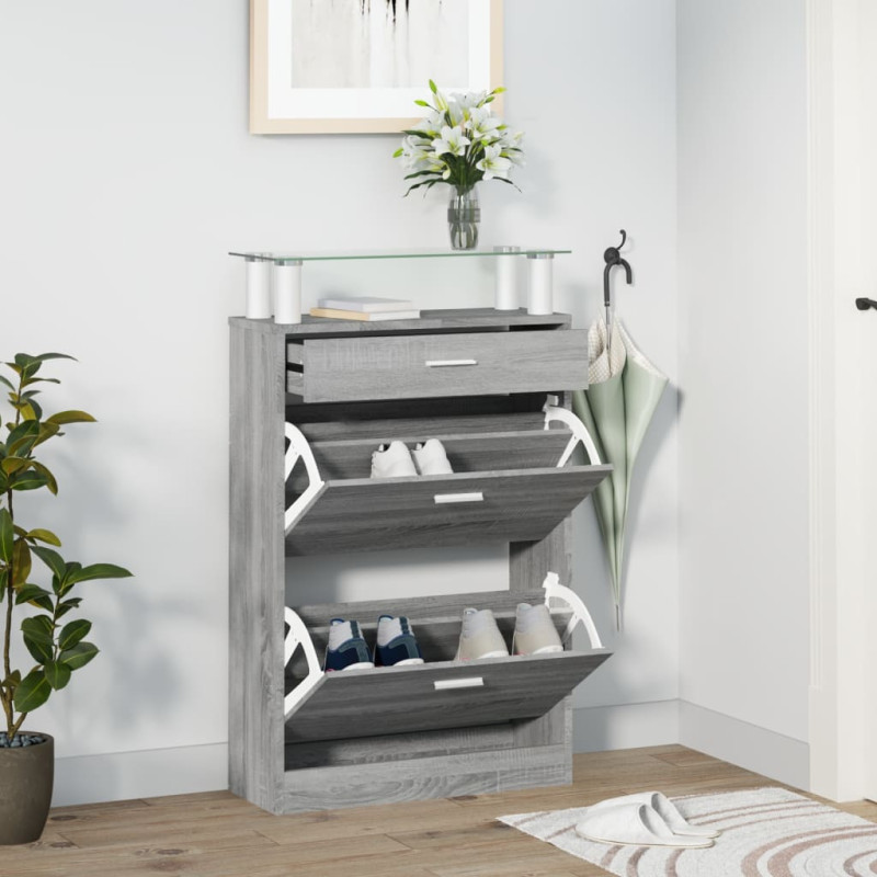 stradeXL Shoe Cabinet Grey...