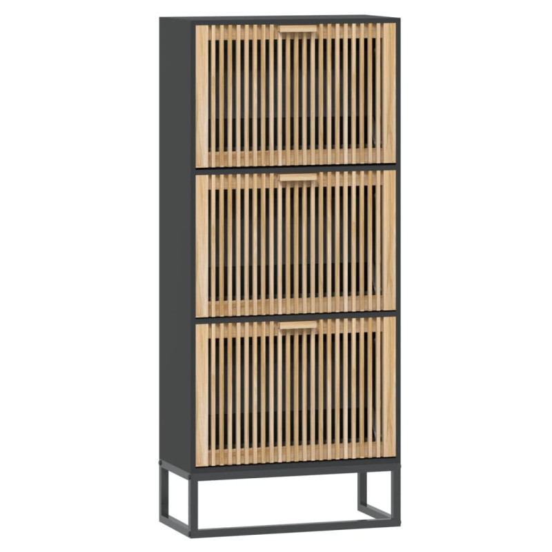 stradeXL Shoe Cabinet Black...