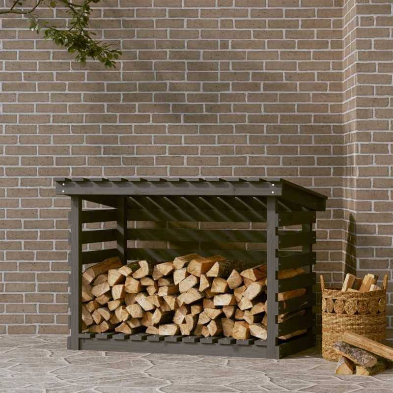 stradeXL Firewood Rack Grey...