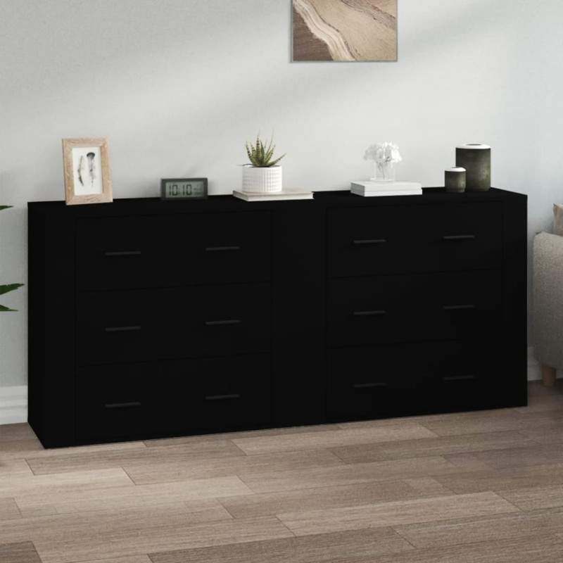 stradeXL Buffets 2 pcs noir...