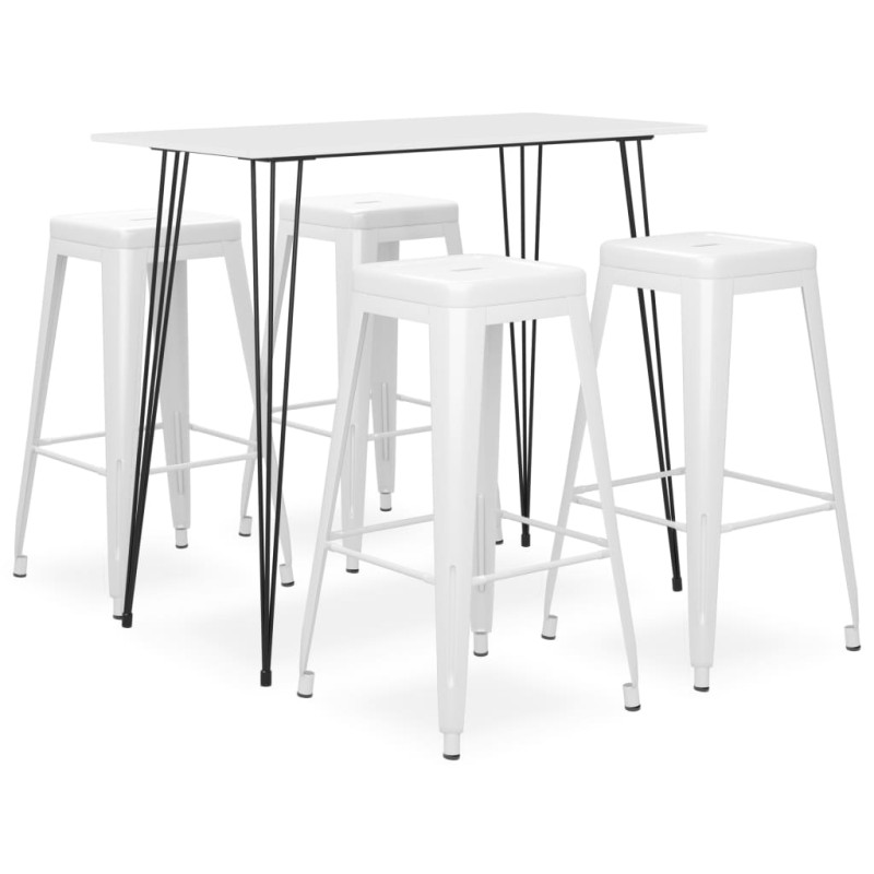 stradeXL 5 Piece Bar Set White