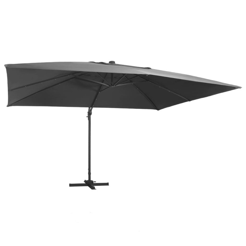 stradeXL Parasol z LED i...