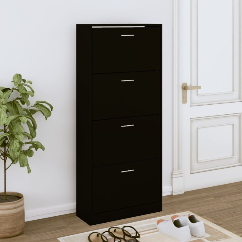 stradeXL Shoe Cabinet Black...