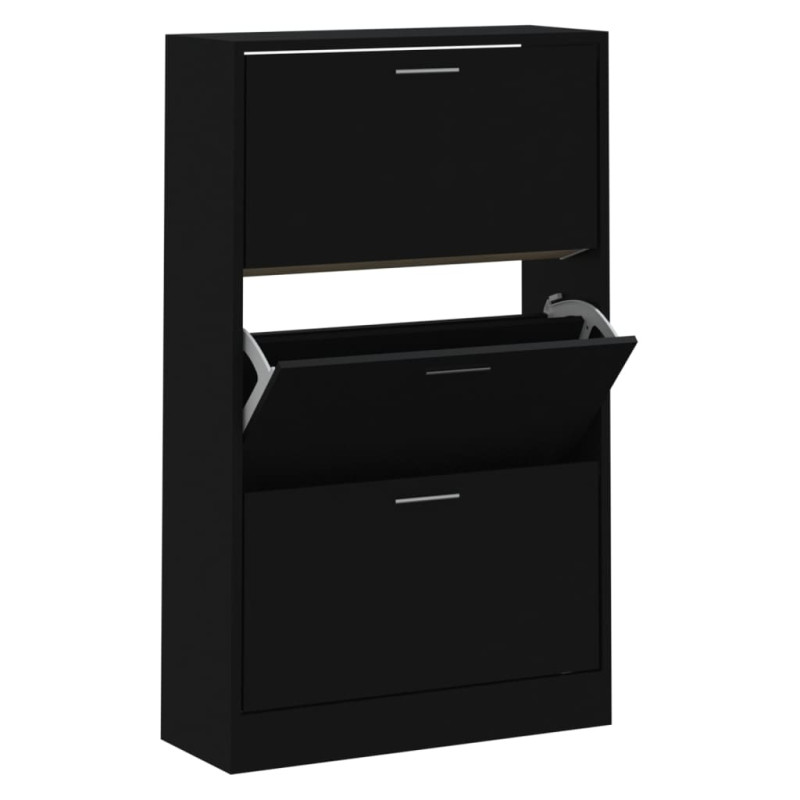 stradeXL Shoe Cabinet Black...