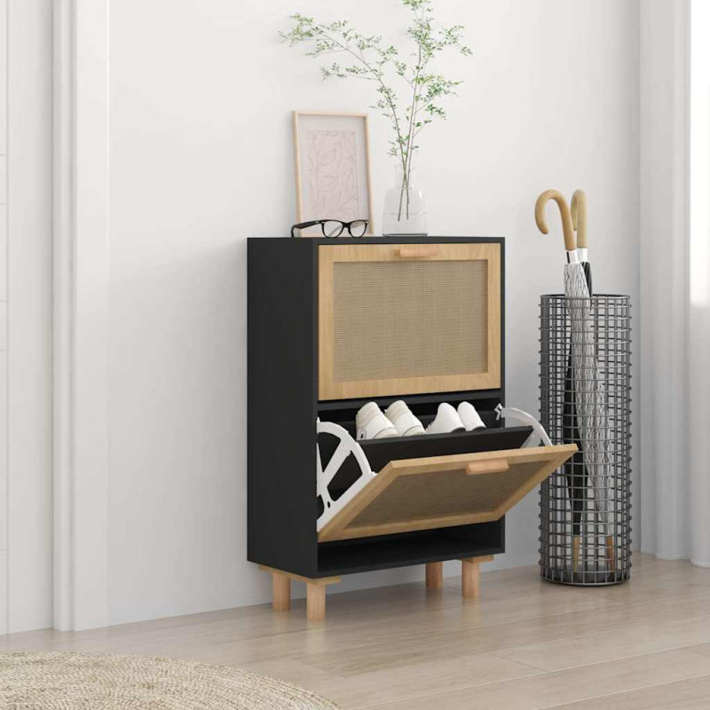 stradeXL Shoe Cabinet Black...