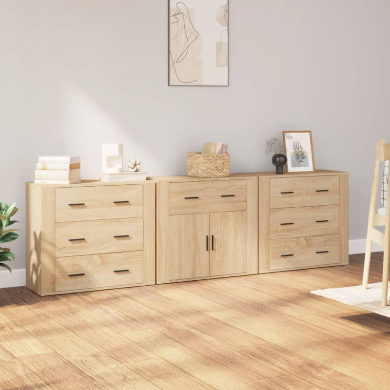 stradeXL Sideboards 3 pcs...