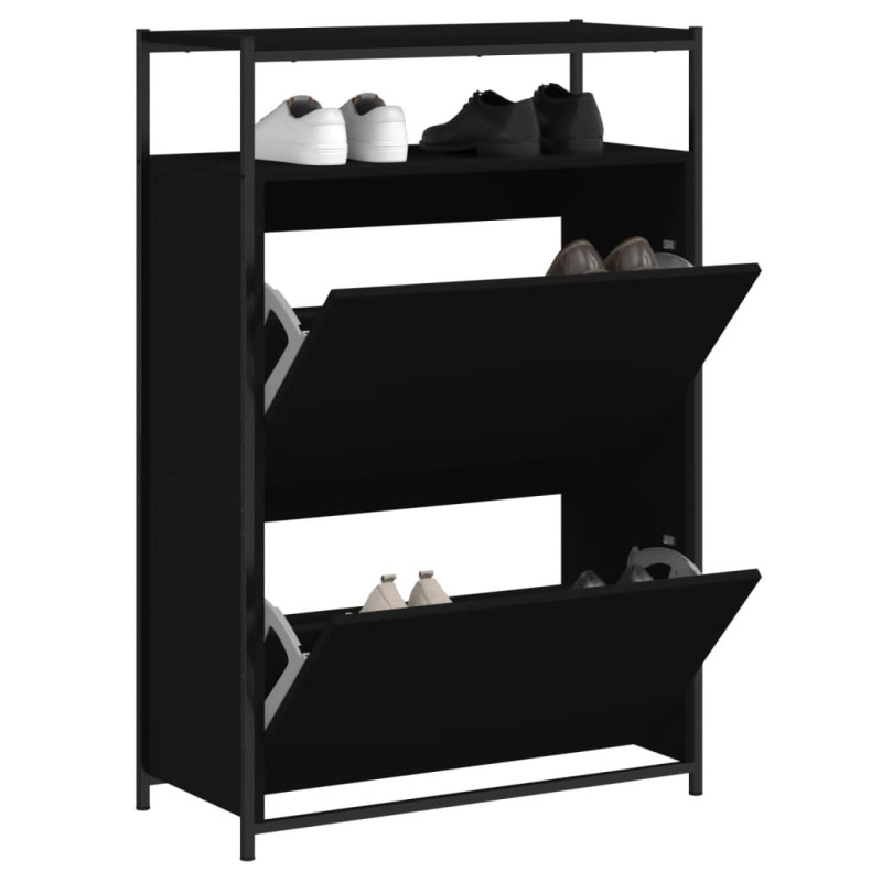 stradeXL Shoe Cabinet Black...