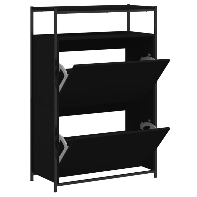 stradeXL Shoe Cabinet Black...