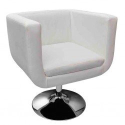 Bar Stool White Faux Leather