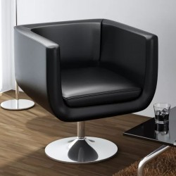 Bar Chair Black Faux Leather