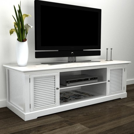 stradeXL Meuble TV Blanc Bois