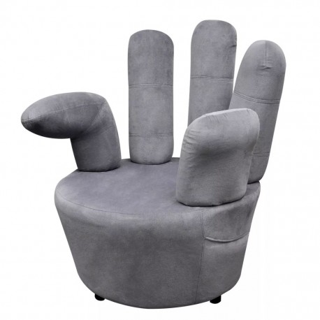 Chair Handshaped Velvet Grey