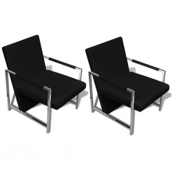 Armchairs 2 pcs with Chrome...