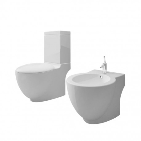 White Ceramic Toilet &...