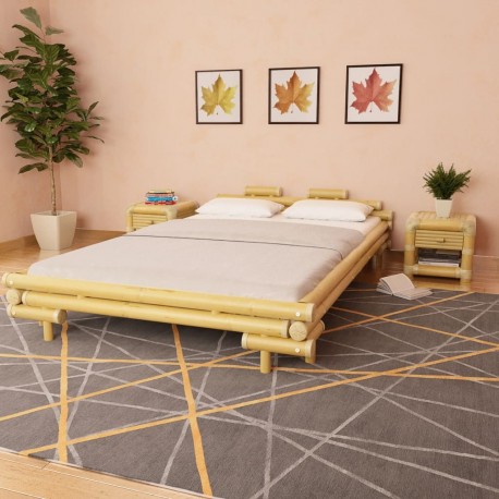 stradeXL Bed Frame Bamboo...