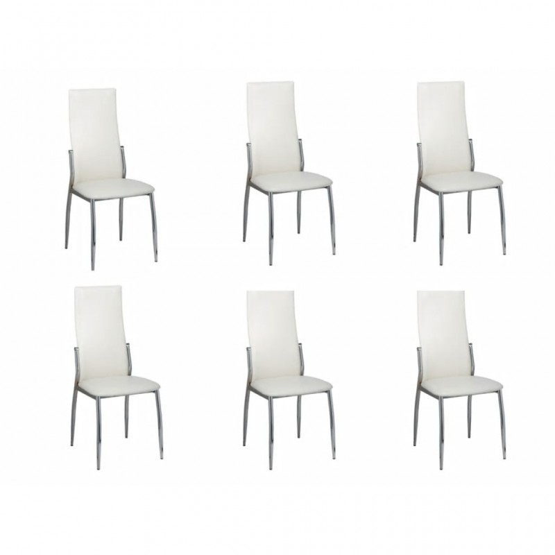 Dining Chairs 6 pcs White...